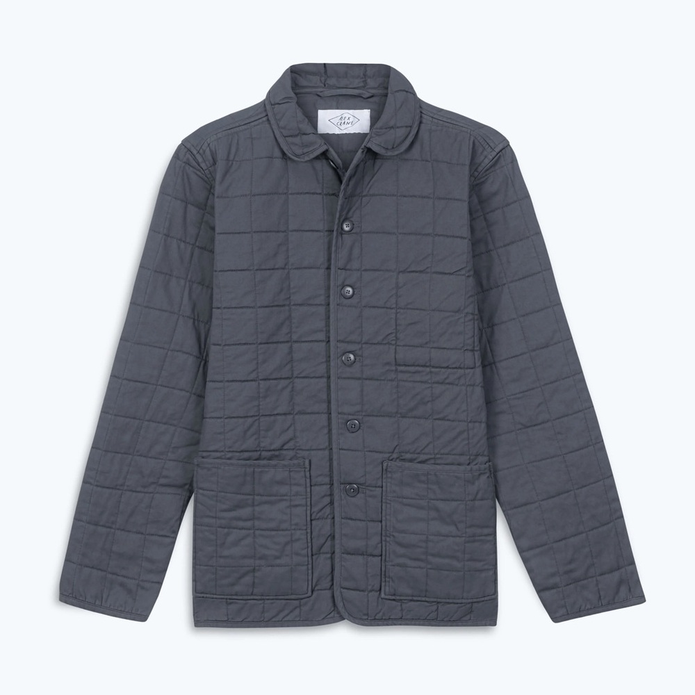 Alex Crane quilted kite jacket in Ink gray